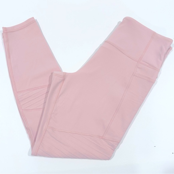 Athleta Inclination Moto Tights. Orchid pink, textured leg Size Large - Picture 6 of 10